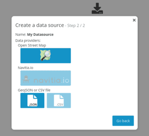 Creation type selection